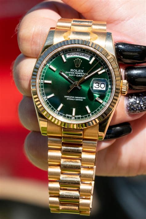 rolex president green|green dial rolex president name.